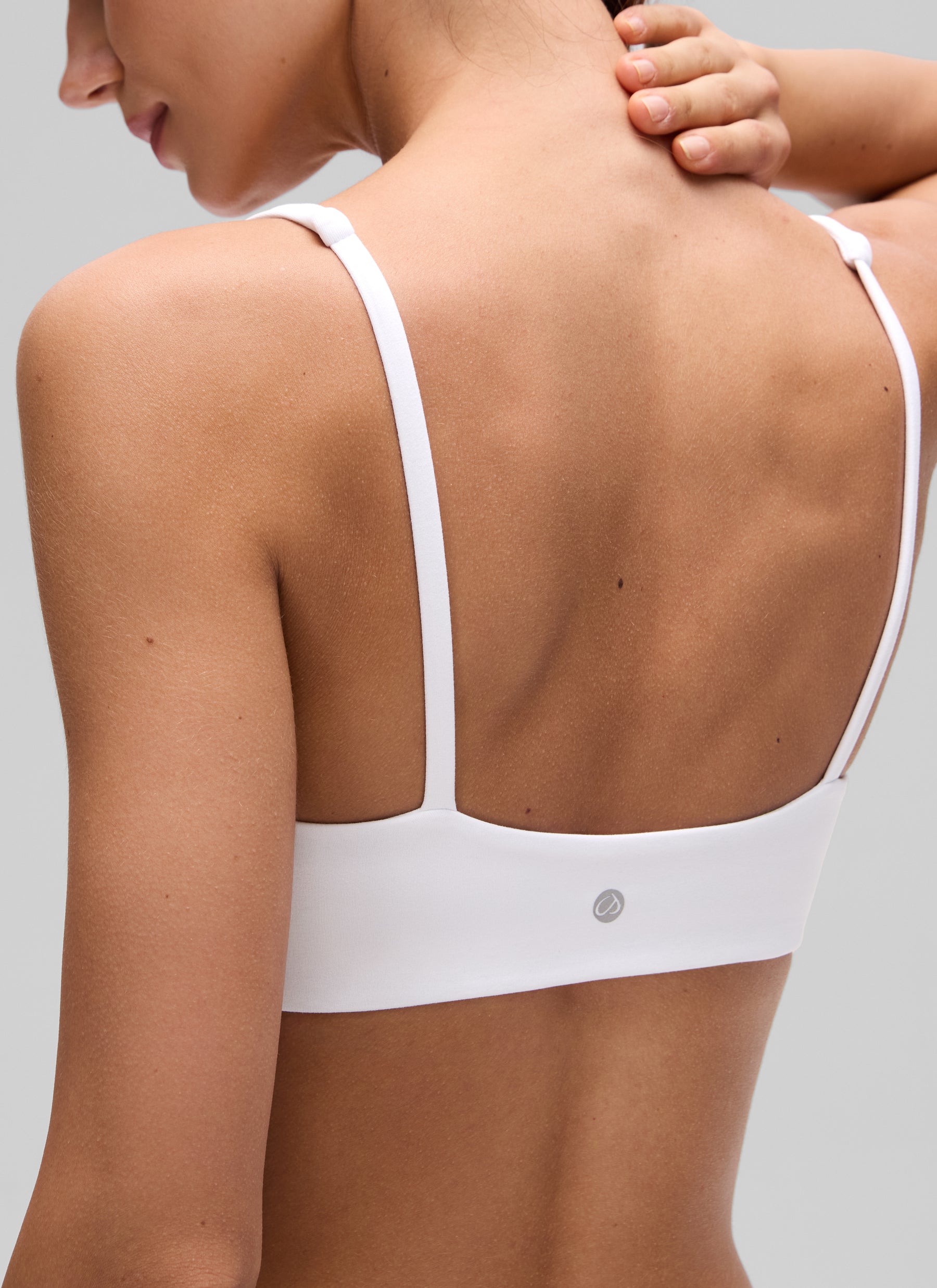CRZ YOGA Women Butterluxe Square Neck Cami Padded Mini Bra White
