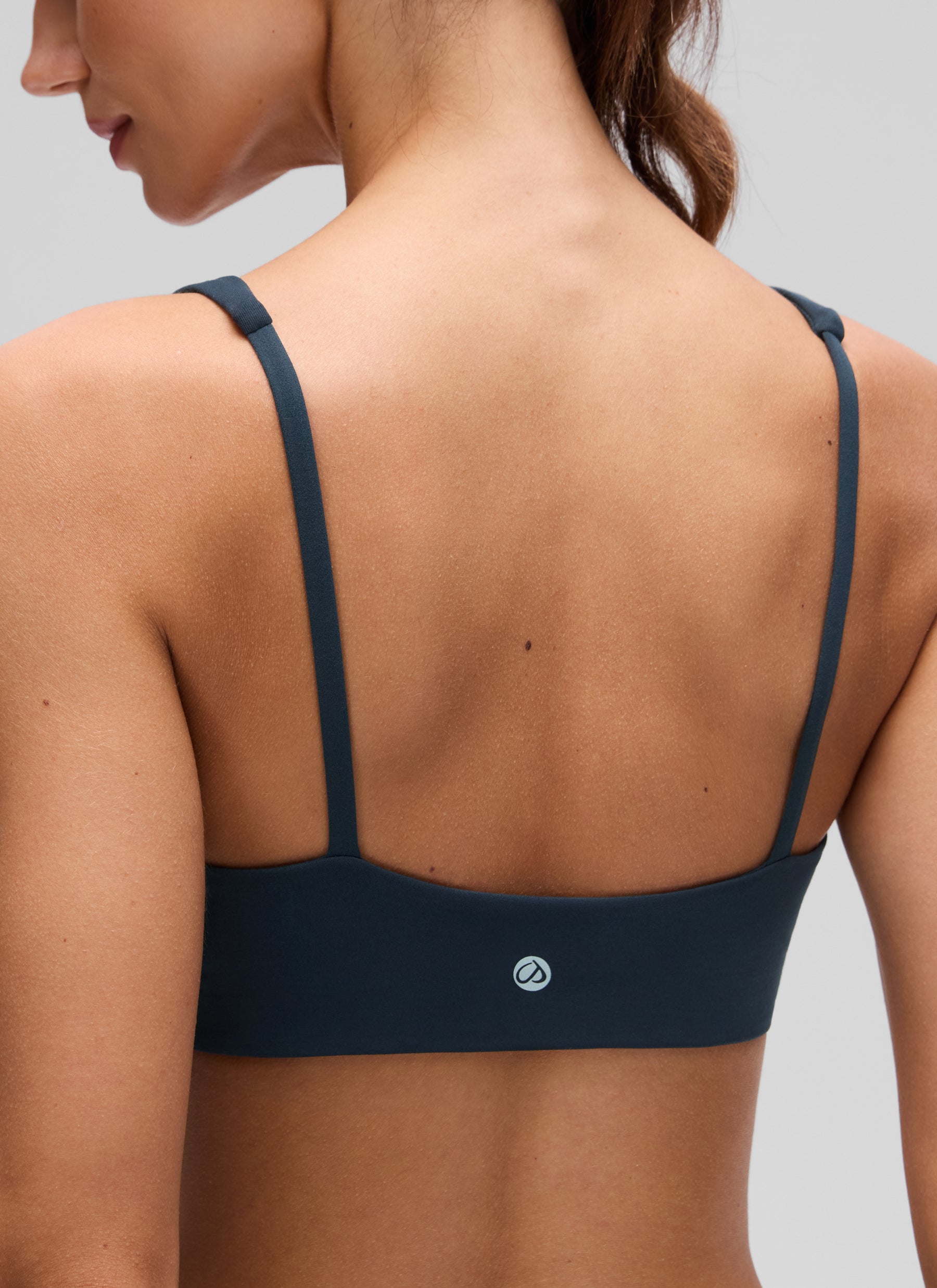 CRZ YOGA Women Butterluxe Square Neck Cami Padded Mini Bra True Navy