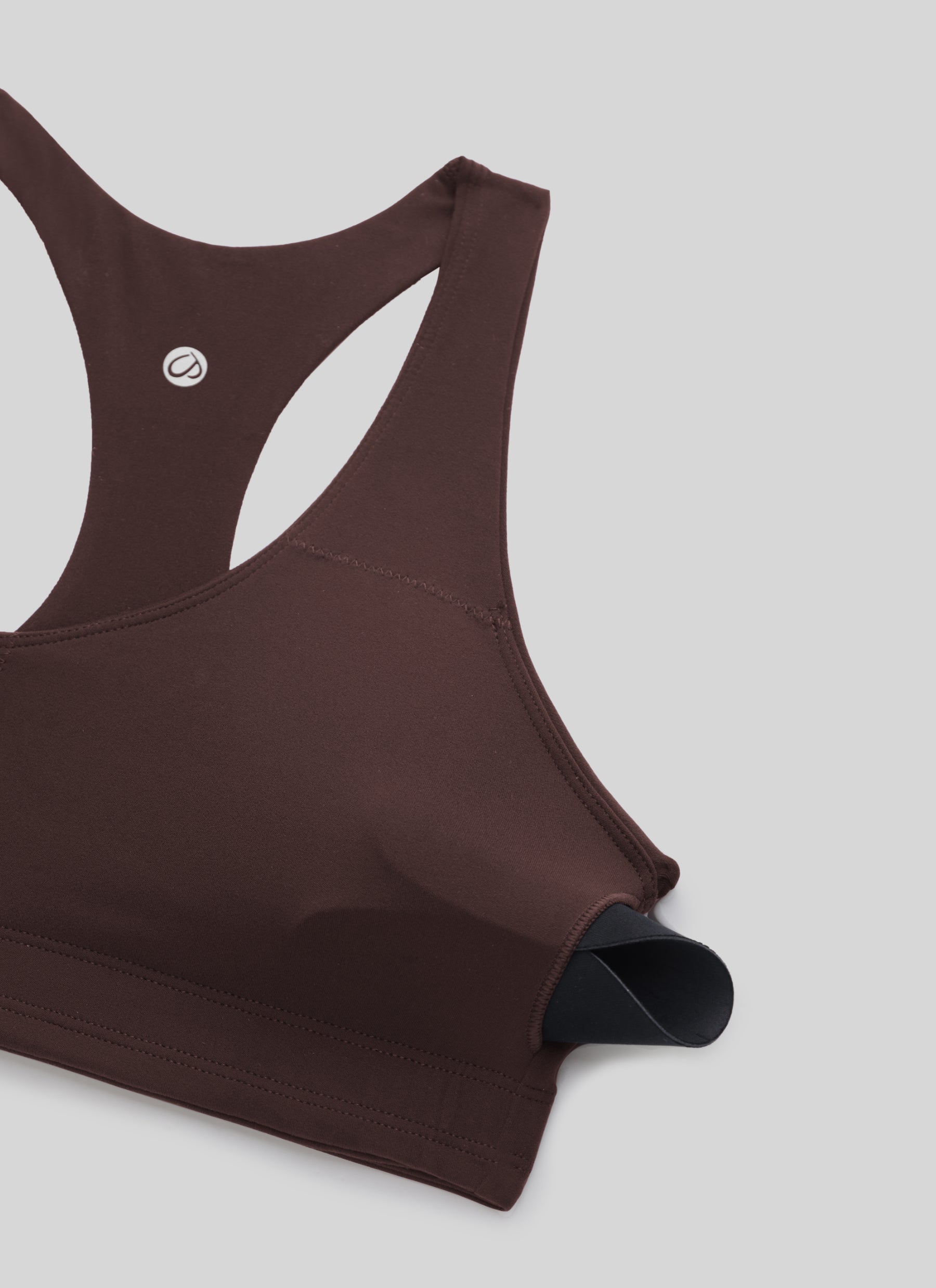 CRZ YOGA Women's Butterluxe Yoga V Neck RacerBack Build in Sports Bra Hot Fudge Brown