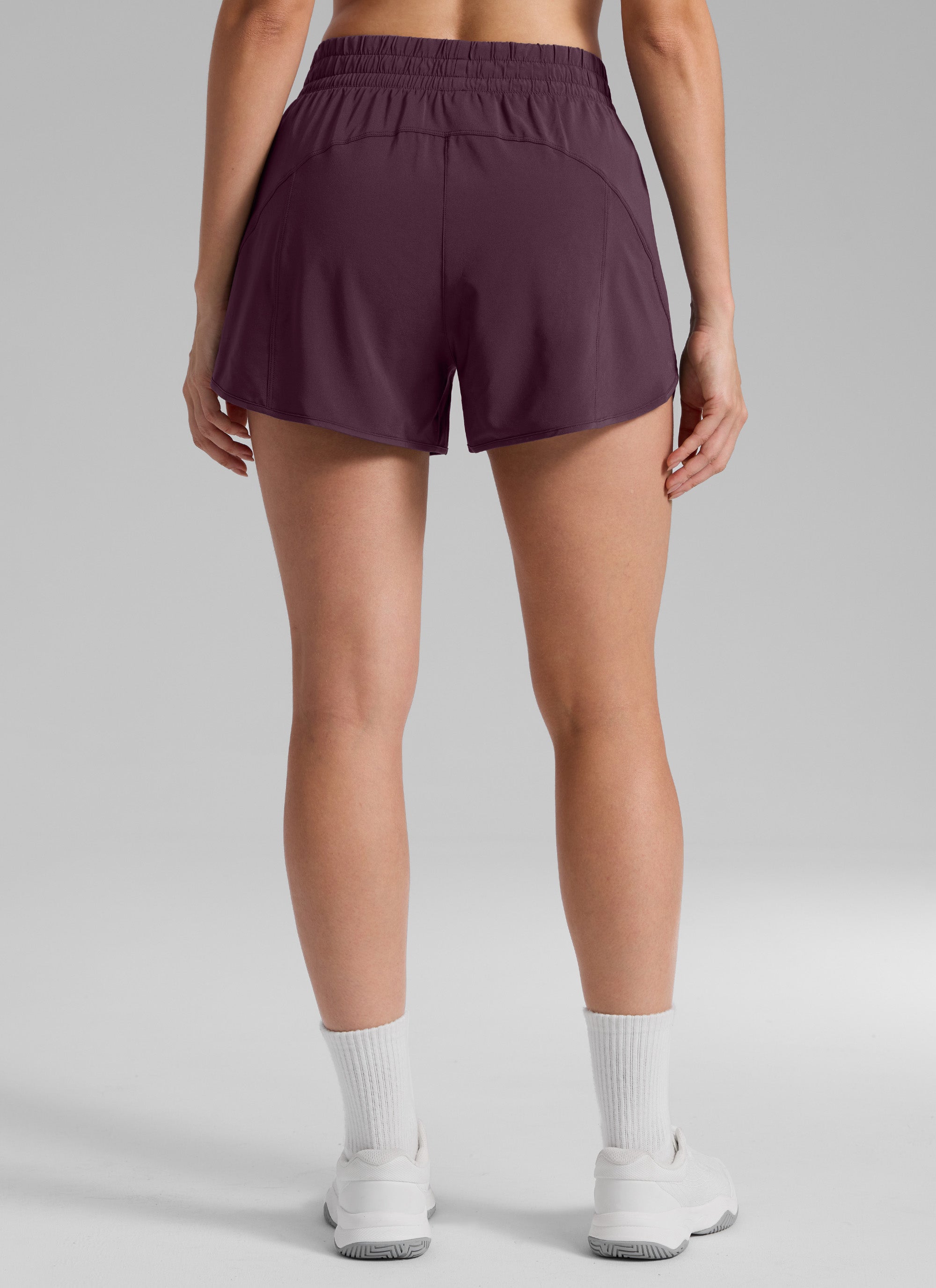 CRZ YOGA Women's Running High Waisted Mesh Lined Shorts 3'' Arctic Plum